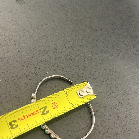 Vintage Native American Silver/Turquoise Row Cuff Bracelet - Picture 6 of 16